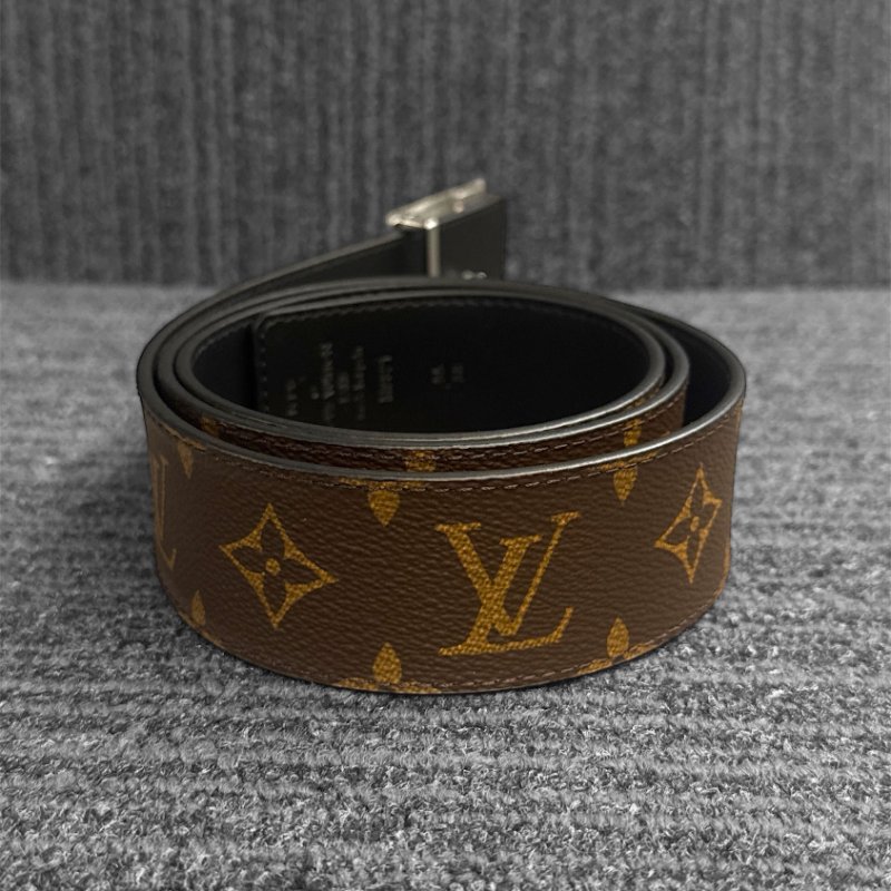 【LOUIS VUITTON LV 路易威登】經典MONOGRAM 棕色老花帆布 皮帶(下單前須先私訊)-2