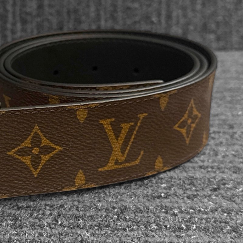 【LOUIS VUITTON LV 路易威登】經典MONOGRAM 棕色老花帆布 皮帶(下單前須先私訊)-4