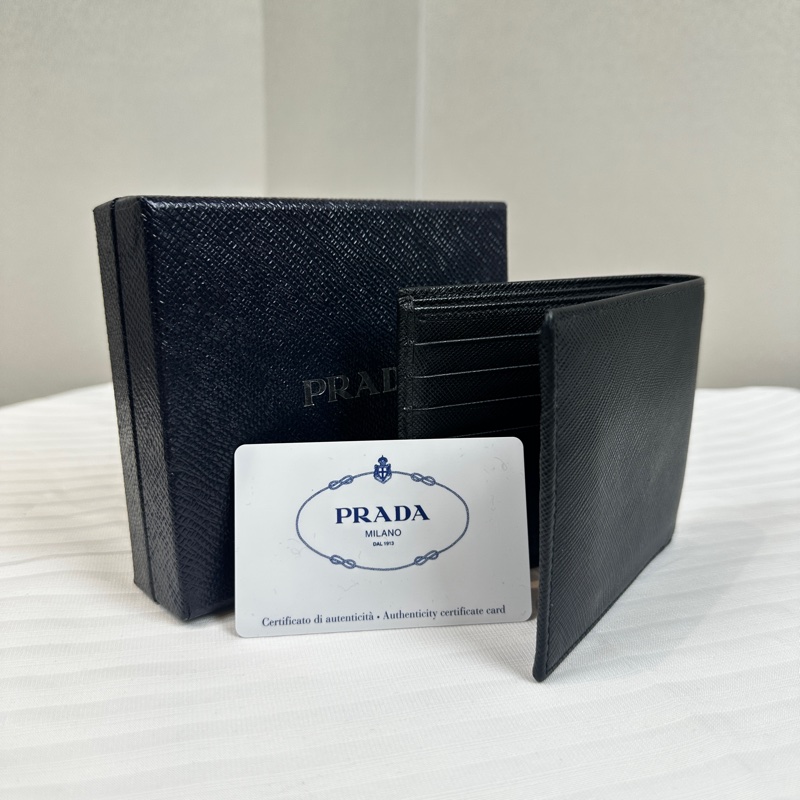 普拉達/Prada Saffiano Leather Bifold Wallet 男士牛皮短錢包 11x1x9.5cm-12