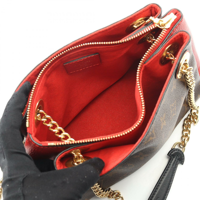 路易威登 Surenne BB 鏈條肩背包 M43776 Monogram 皮革 棕色 Cerise-2