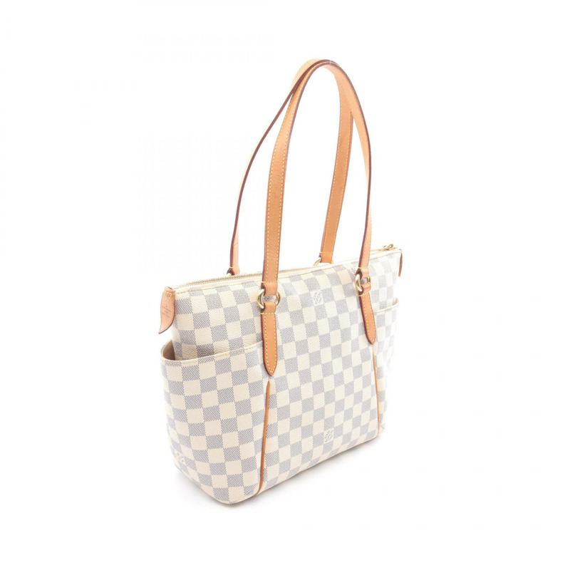 路易威登 Totally PM 手提單肩包 N51261 Damier Azur 白色皮革 二手-1