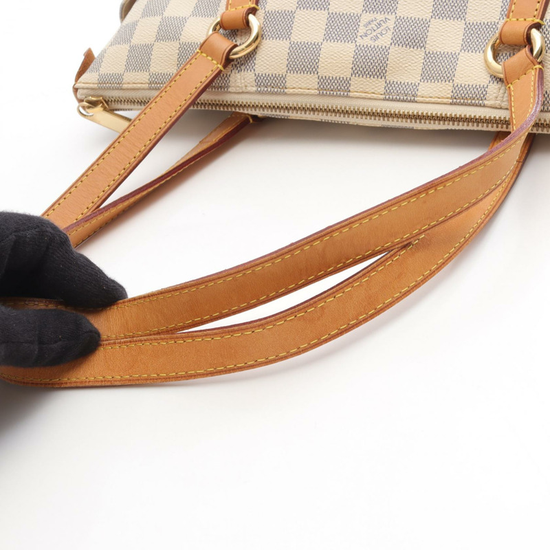 路易威登 Totally PM 手提單肩包 N51261 Damier Azur 白色皮革 二手-9