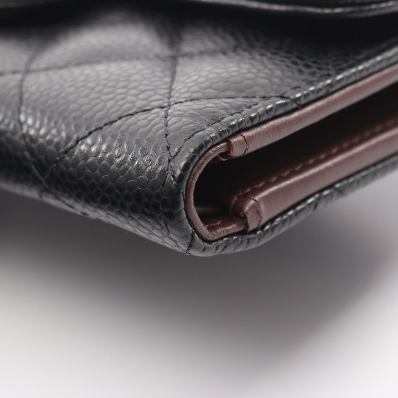 香奈兒 (CHANEL) Matelasse 三折迷你錢包，小牛皮材質，黑色，二手，女士款-7