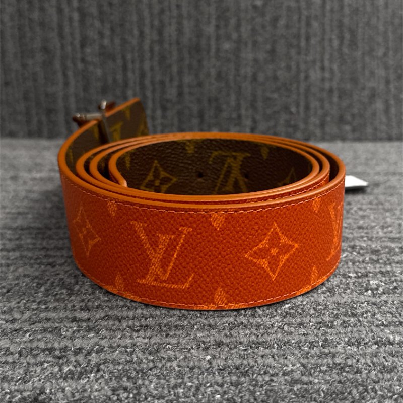 【LOUIS VUITTON LV 路易威登】DIMENSION SUNSET 橘棕色 雙面 腰帶/皮帶(下單前須先私訊)-2