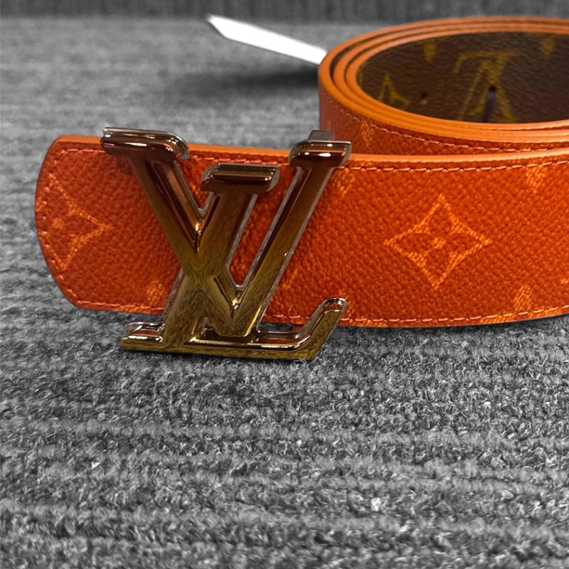 【LOUIS VUITTON LV 路易威登】DIMENSION SUNSET 橘棕色 雙面 腰帶/皮帶(下單前須先私訊)-3