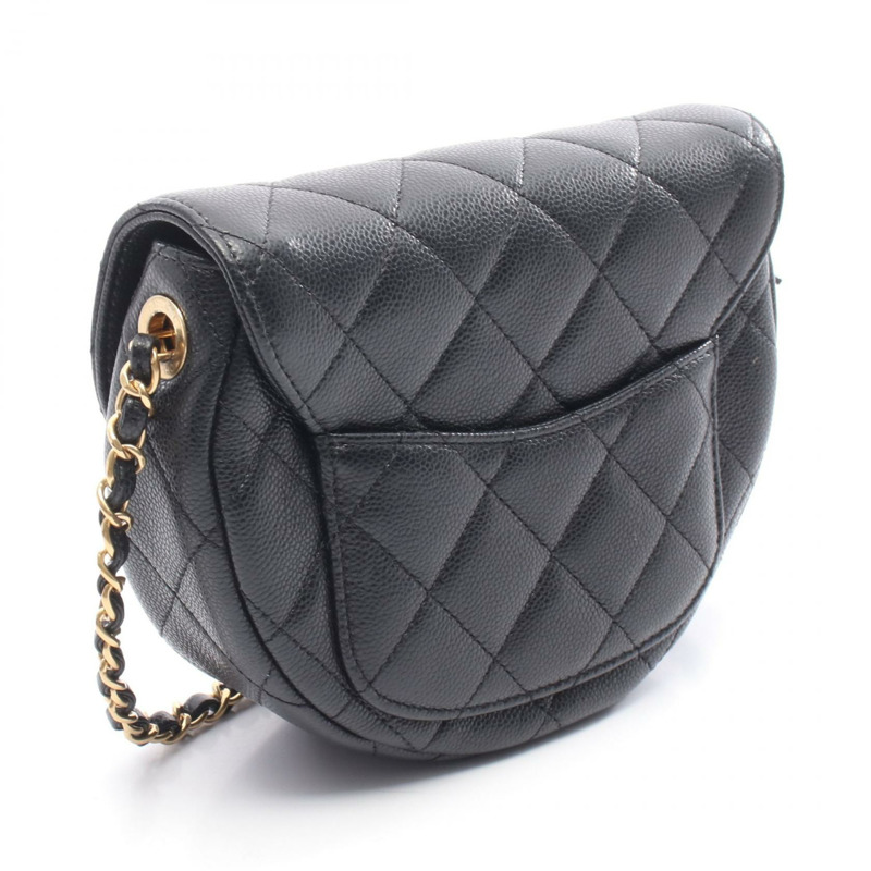 香奈兒 (CHANEL) Matelasse 迷你斜背單肩包 AS3867 黑色皮革 GHW-1