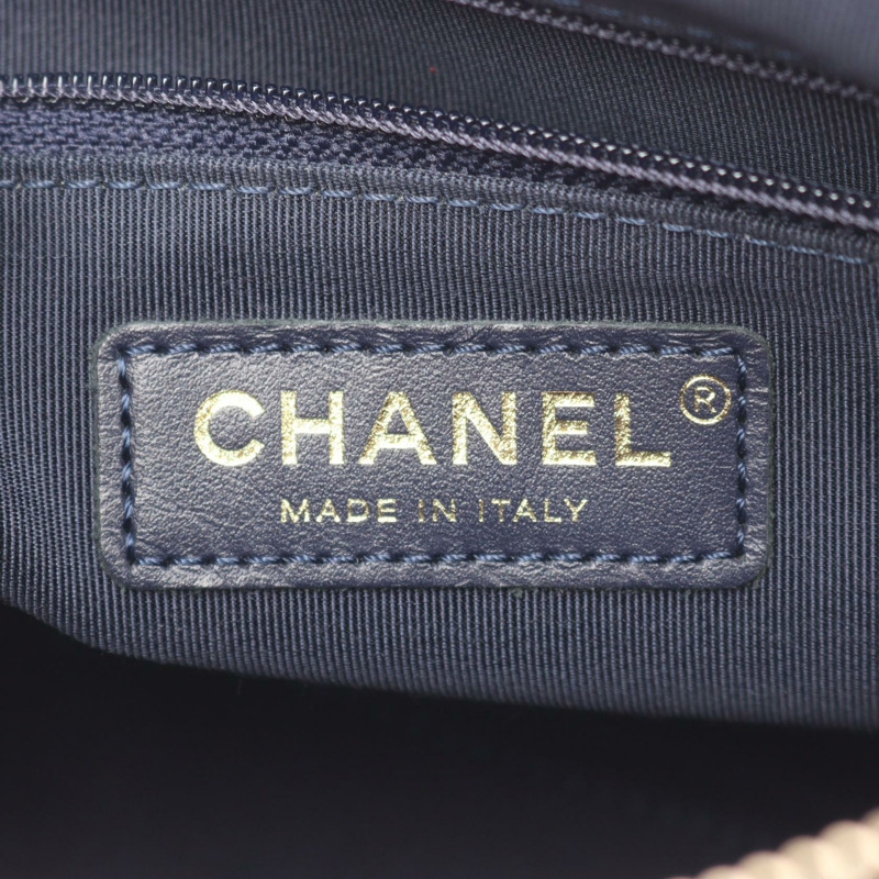 香奈兒 (CHANEL) 絎縫鏈條肩背包,粒面小牛皮,海軍藍,金色五金,二手-3