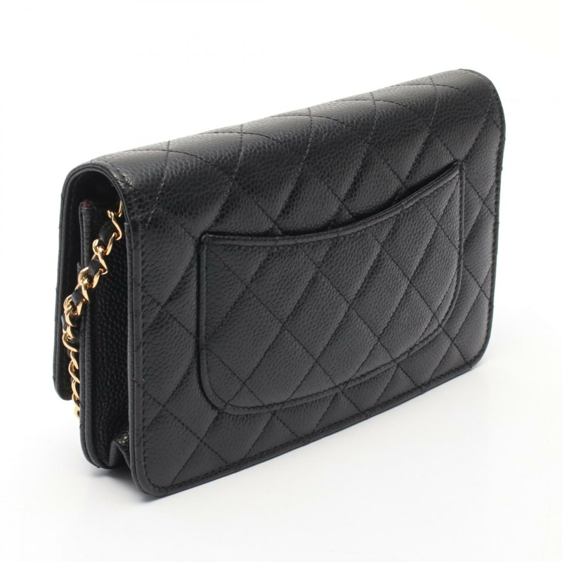 香奈兒 (CHANEL) 絎縫鏈條肩背斜背包 AP0250 黑色皮革 GHW 二手 CC-1