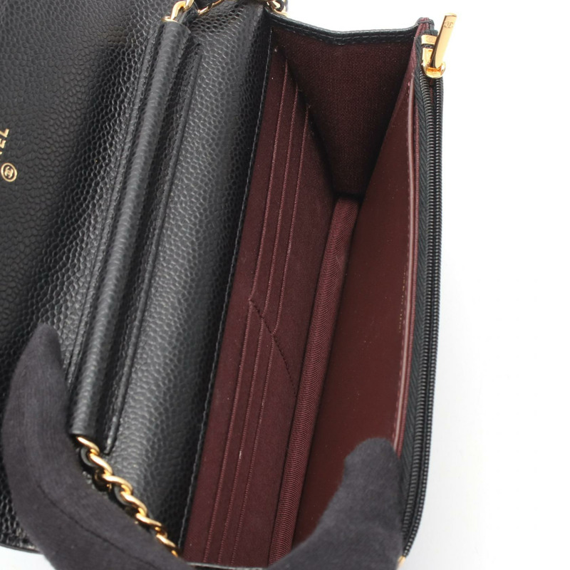 香奈兒 (CHANEL) 絎縫鏈條肩背斜背包 AP0250 黑色皮革 GHW 二手 CC-2