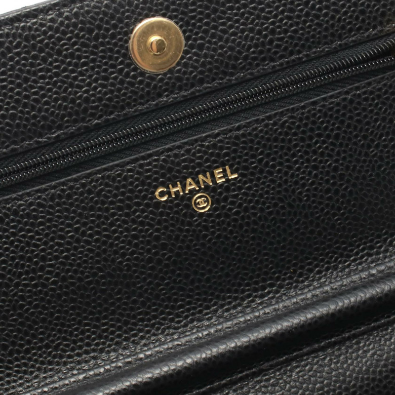 香奈兒 (CHANEL) 絎縫鏈條肩背斜背包 AP0250 黑色皮革 GHW 二手 CC-3