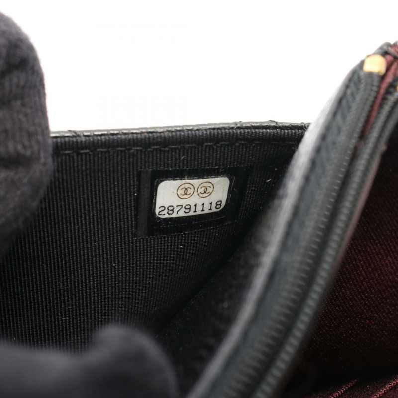 香奈兒 (CHANEL) 絎縫鏈條肩背斜背包 AP0250 黑色皮革 GHW 二手 CC-4