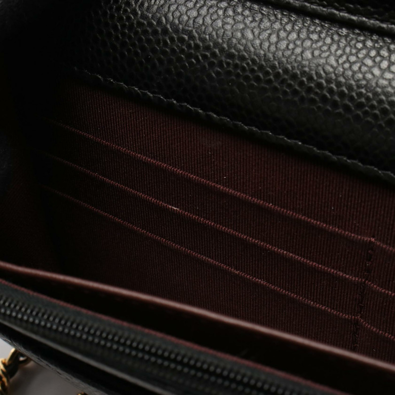 香奈兒 (CHANEL) 絎縫鏈條肩背斜背包 AP0250 黑色皮革 GHW 二手 CC-6