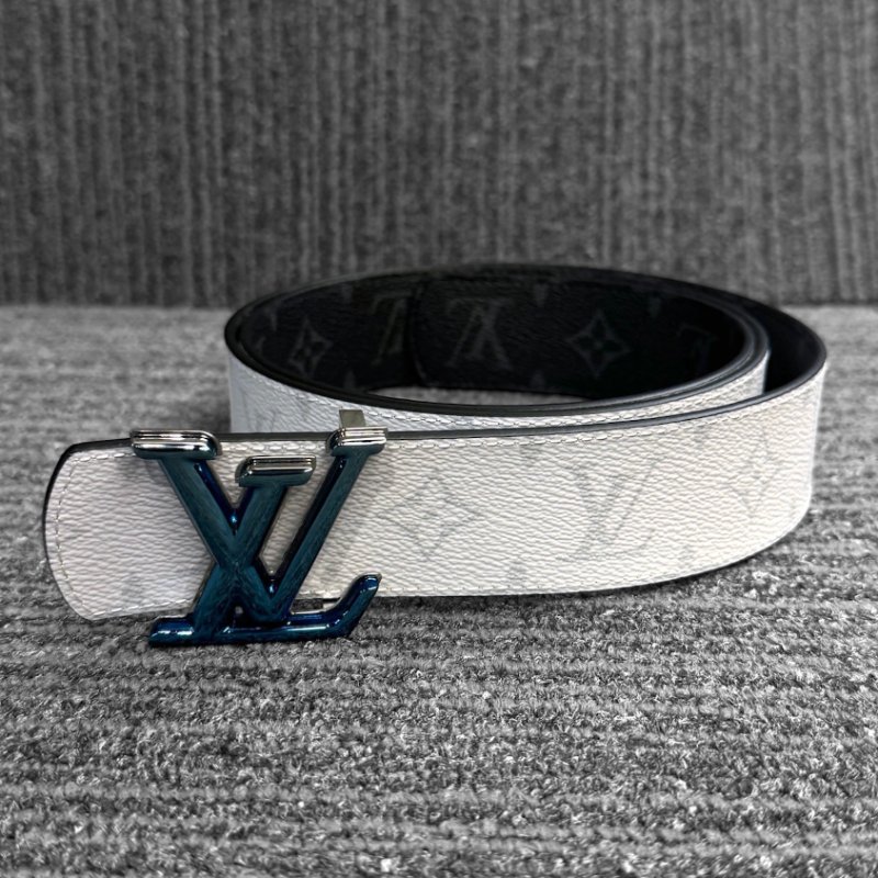 【LOUIS VUITTON LV 路易威登】LV-DIMENSION SUNSET 白藍色 雙面 腰帶/皮帶(下單前須先私訊)-0