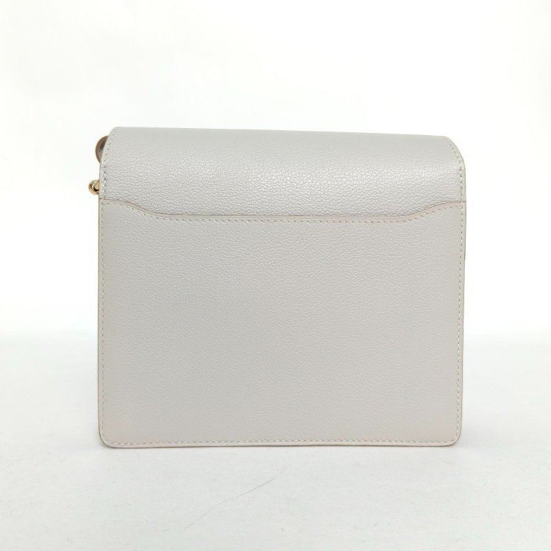 HERMES Roulis豬鼻子1980珍珠灰EC皮Y刻金扣肩背包-2