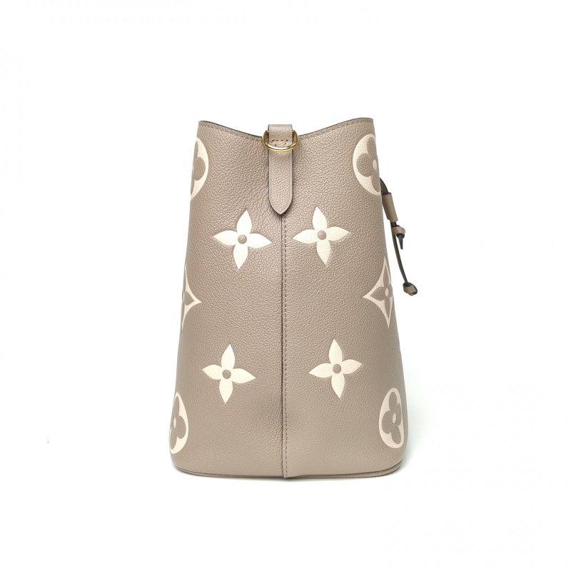 LOUIS VUITTON NÉONOÉ水桶包中號26大象灰牛皮金扣晶片老花壓紋肩背包-3