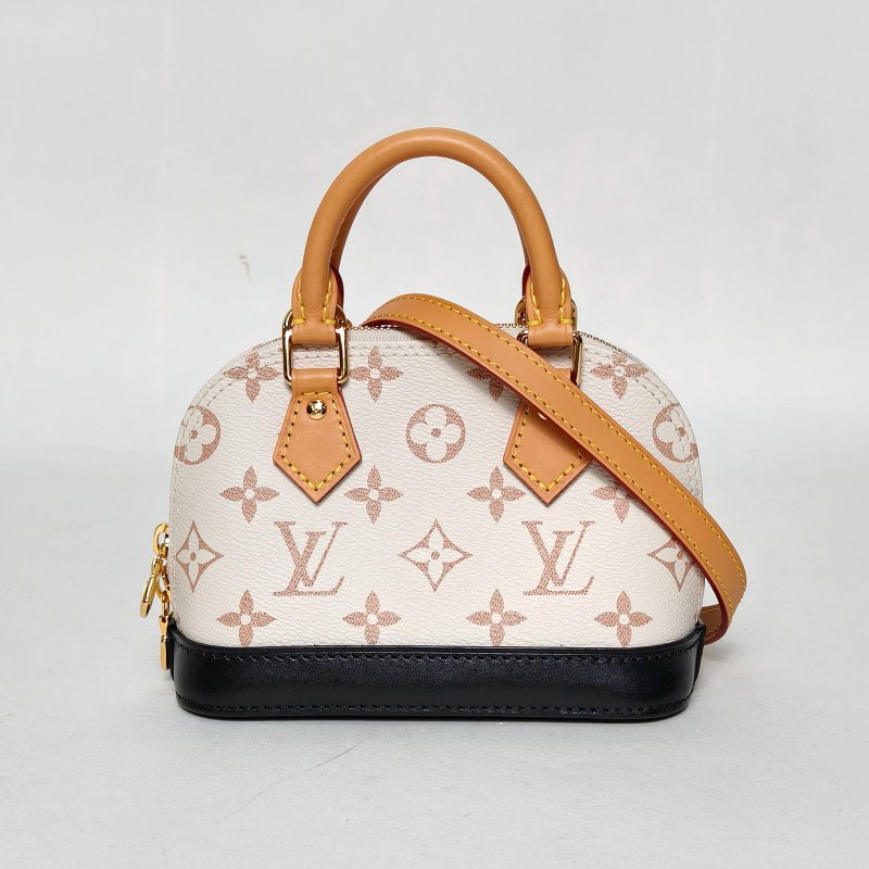 LOUIS VUITTON ALMA貝殼包NANO18米色PVC晶片老花肩背包-0