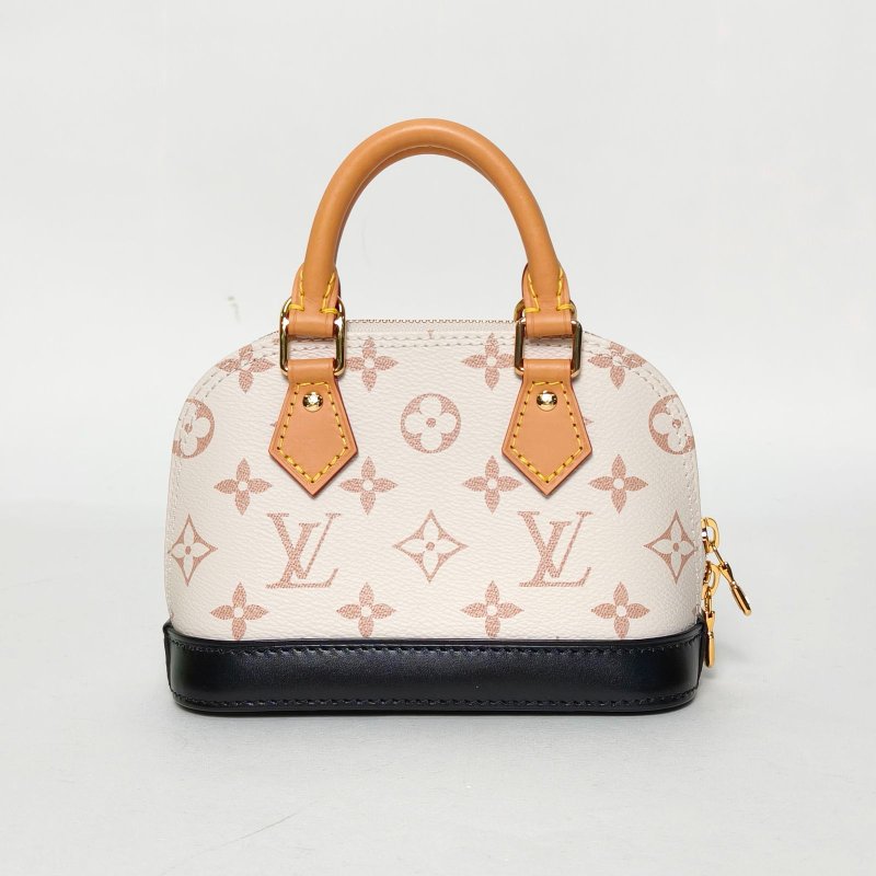 LOUIS VUITTON ALMA貝殼包NANO18米色PVC晶片老花肩背包-2