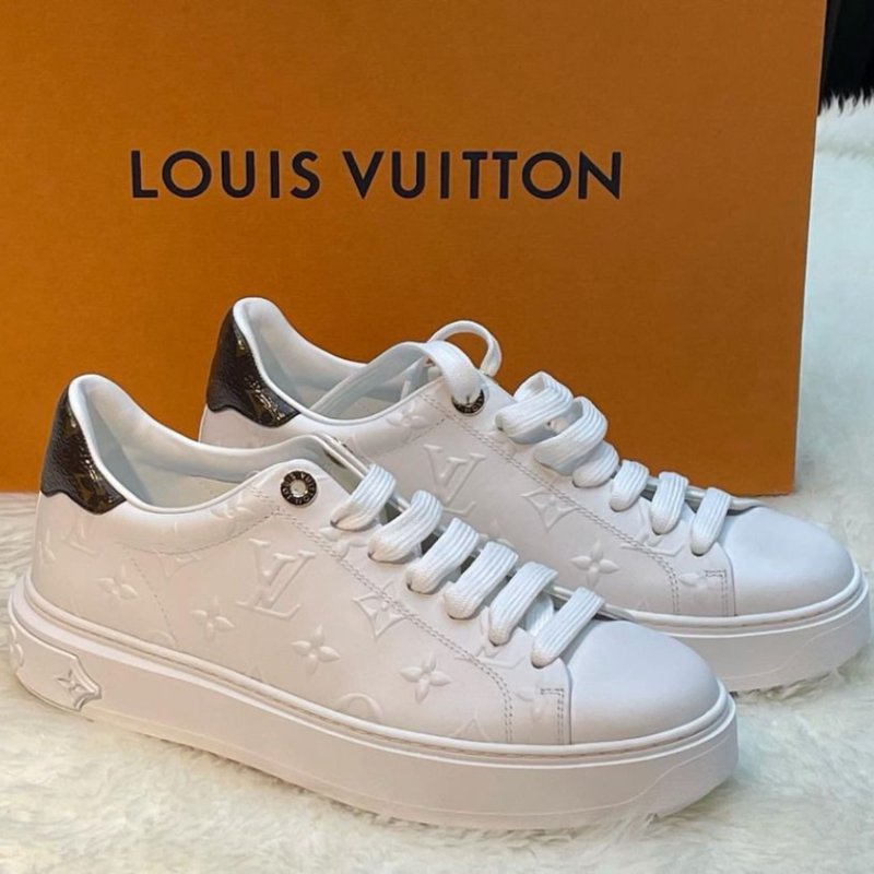 【LOUIS VUITTON LV 路易威登】LV-經典老花壓紋LOGO設計小白鞋(下單前須先私訊)-0