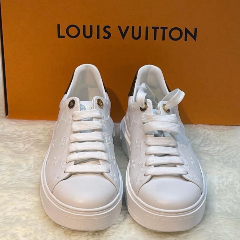 【LOUIS VUITTON LV 路易威登】LV-經典老花壓紋LOGO設計小白鞋(下單前須先私訊)-1