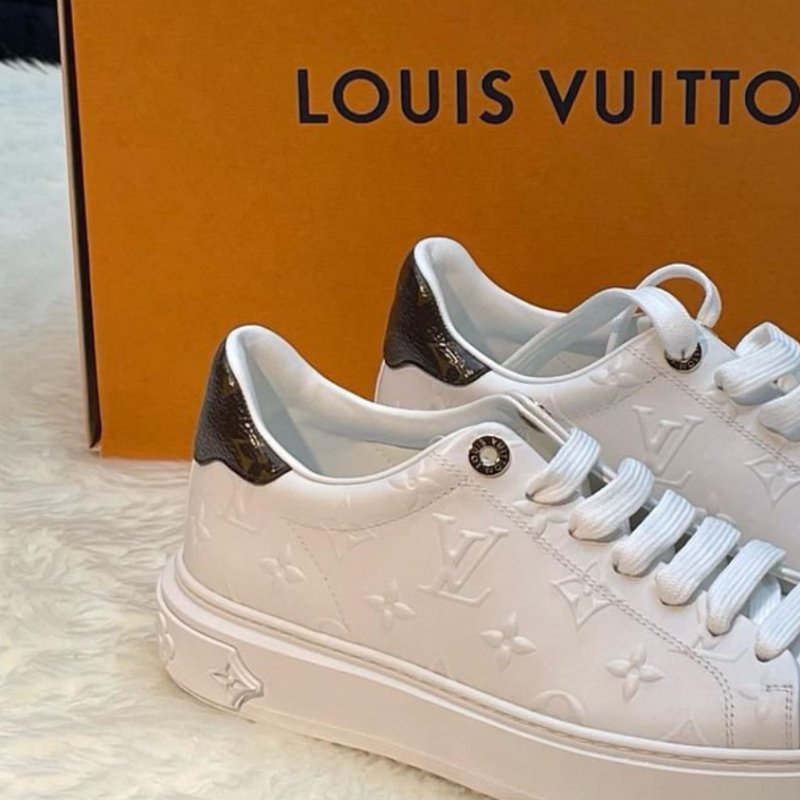 【LOUIS VUITTON LV 路易威登】LV-經典老花壓紋LOGO設計小白鞋(下單前須先私訊)-3