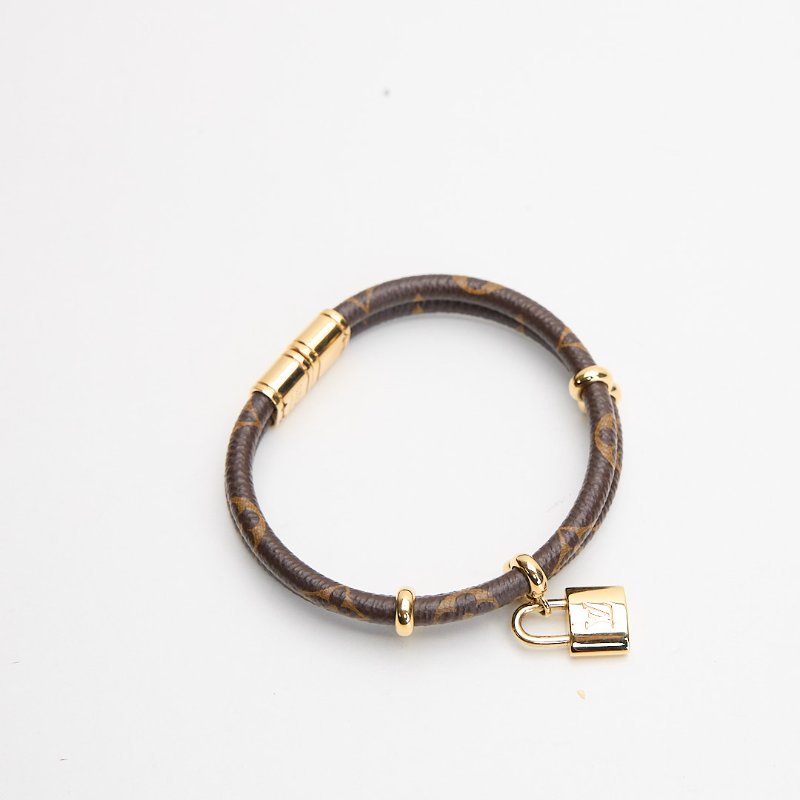 二手Lv Keep It Twice 雙圈老花鎖頭手環-1