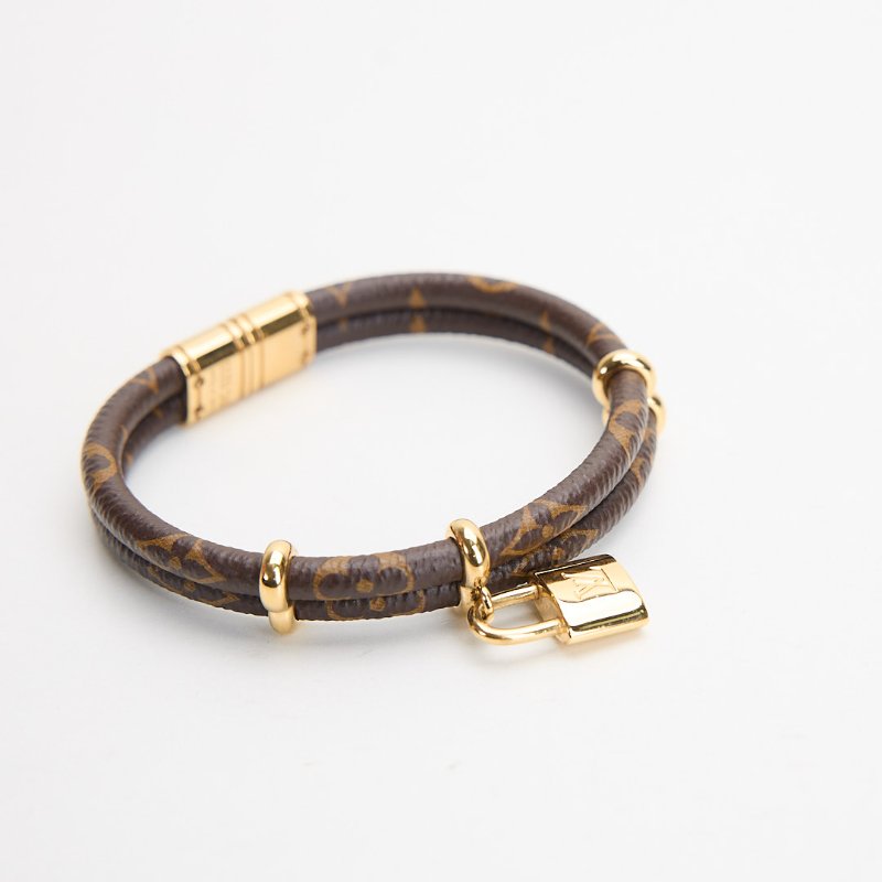 二手Lv Keep It Twice 雙圈老花鎖頭手環-2