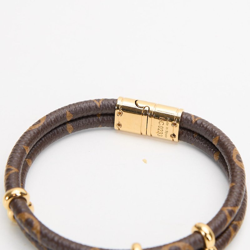 二手Lv Keep It Twice 雙圈老花鎖頭手環-8