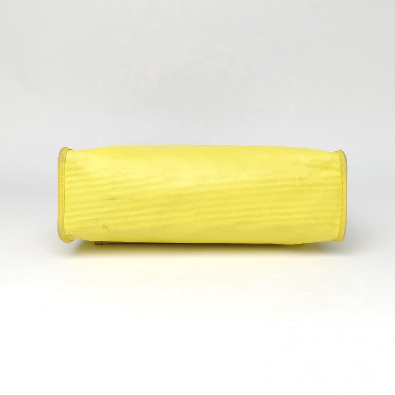 HERMES Herbag31防水帆布9R檸檬黃防水帆布A刻銀扣肩背包-4