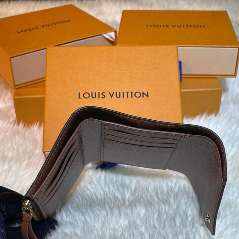 【LOUIS VUITTON LV 路易威登】LOUIS VUITTON-經典花紋三折零錢短夾(下單前須先私訊)-1
