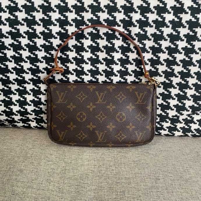 Lv路易威登pochette accessoires大麻將手提單肩腋下包-0