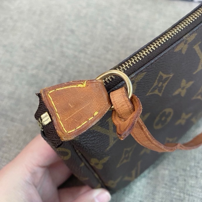 Lv路易威登pochette accessoires大麻將手提單肩腋下包-8
