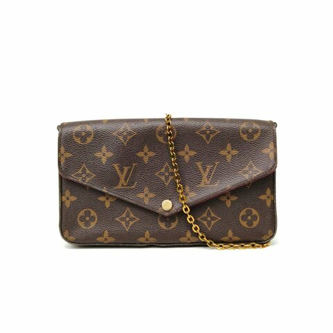 LOUIS VUITTON POCHETTEFELICIE三合一鏈條包老花PVC2017肩背包
