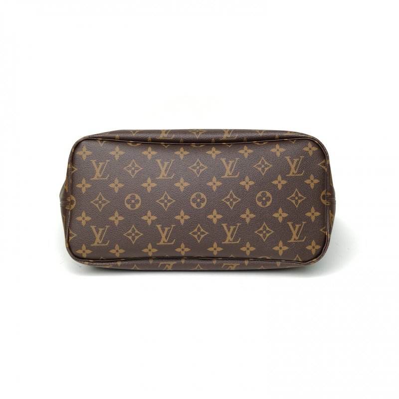 LOUIS VUITTON Neverfull中號31配子袋老花PVC金扣晶片肩背包-4