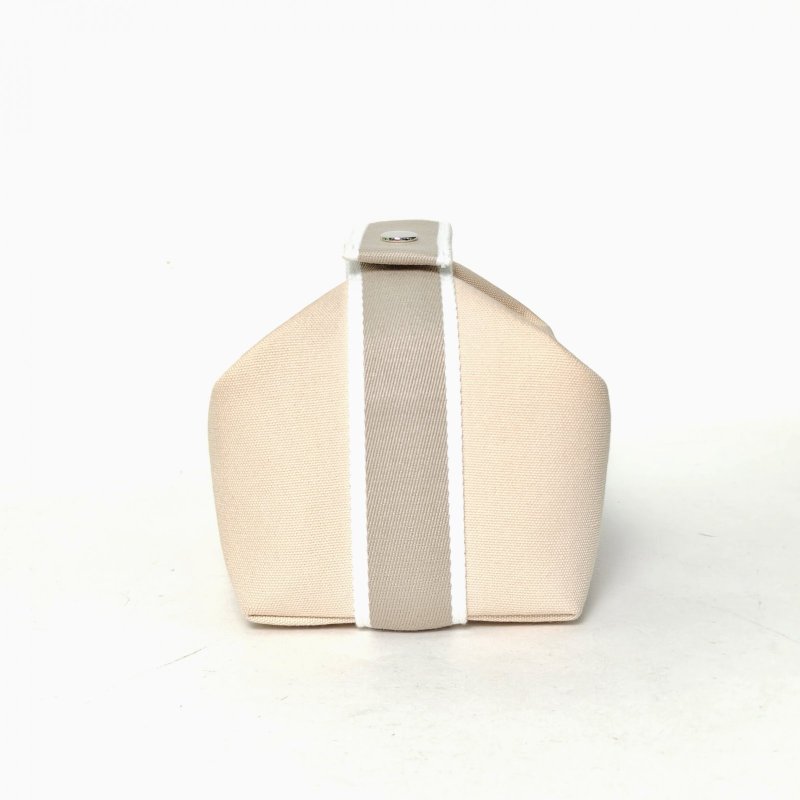 HERMES Bride-a-Brac飯盒包小號2114米色棉/帆布銀扣肩背包-1