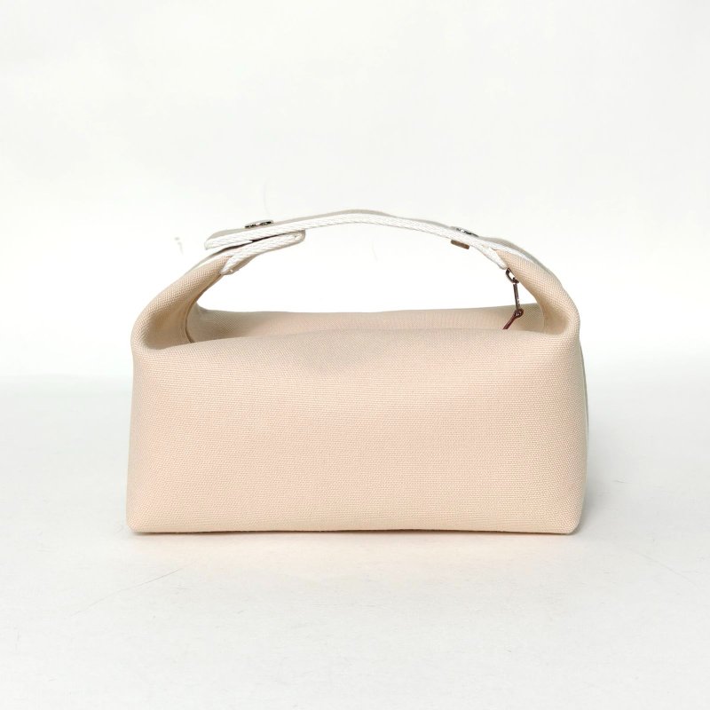 HERMES Bride-a-Brac飯盒包小號2114米色棉/帆布銀扣肩背包-2