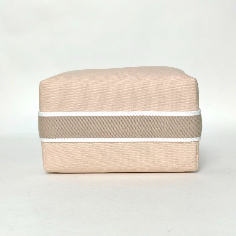 HERMES Bride-a-Brac飯盒包小號2114米色棉/帆布銀扣肩背包-4