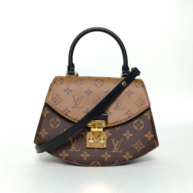 LOUIS VUITTON Tilsitt扇形扇子包老花PVC金扣晶片拼色肩背包-0