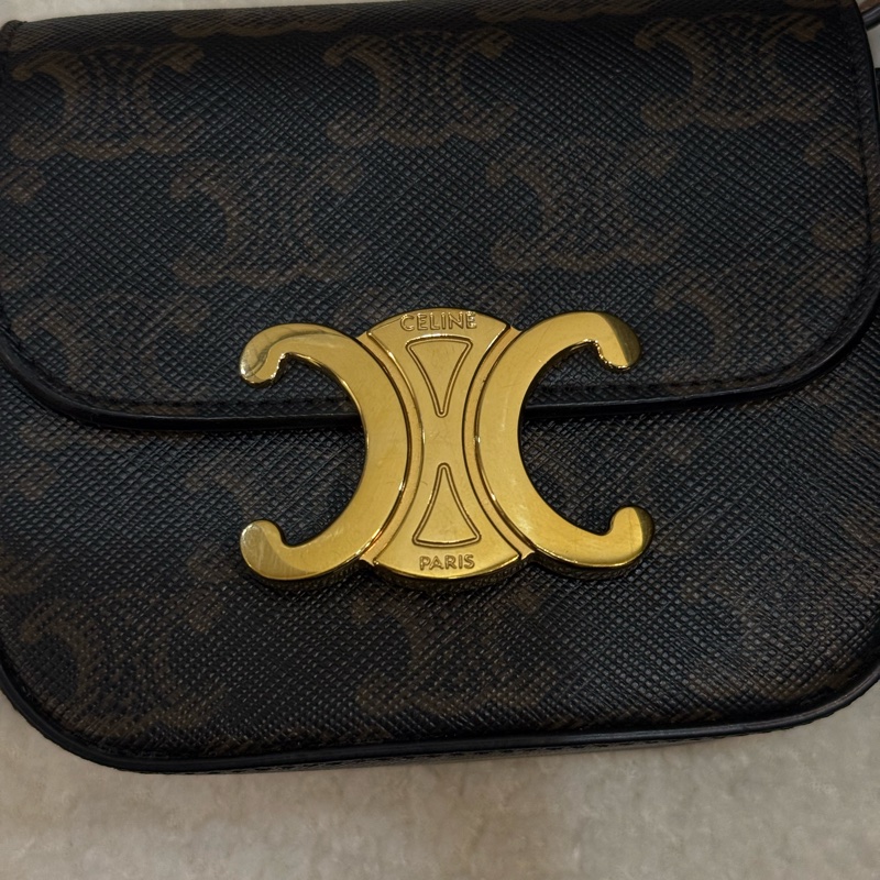 (國外購證全配)Celine 凱旋門老花小廢包-6
