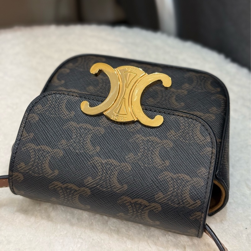 (國外購證全配)Celine 凱旋門老花小廢包-7