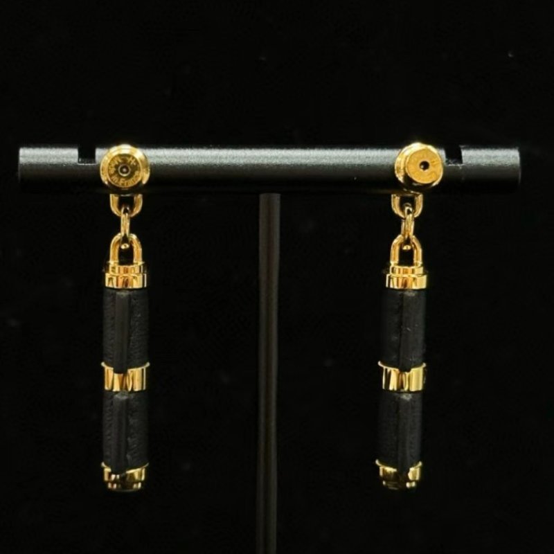 HERMES 黑色皮質 charniere耳釘 全新閒置配件盒子塵袋吊牌-1