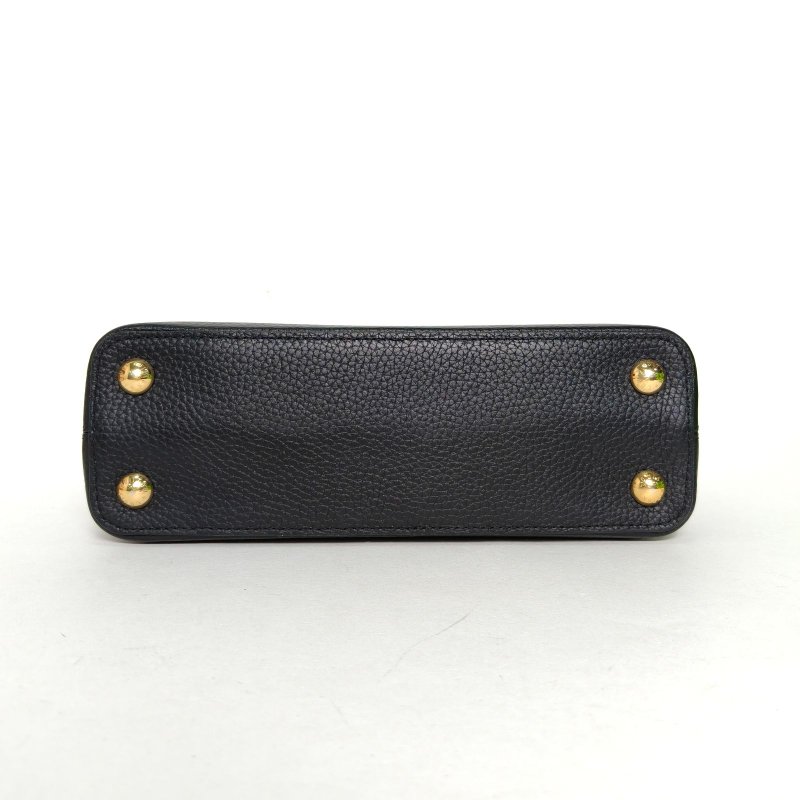 LOUIS VUITTON CapucinesBB27黑色牛皮金扣晶片肩背包-4