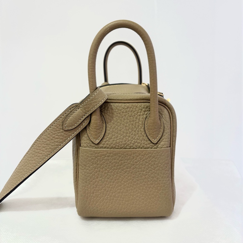 HERMES風衣灰金釦TC皮Mini Lindy-2