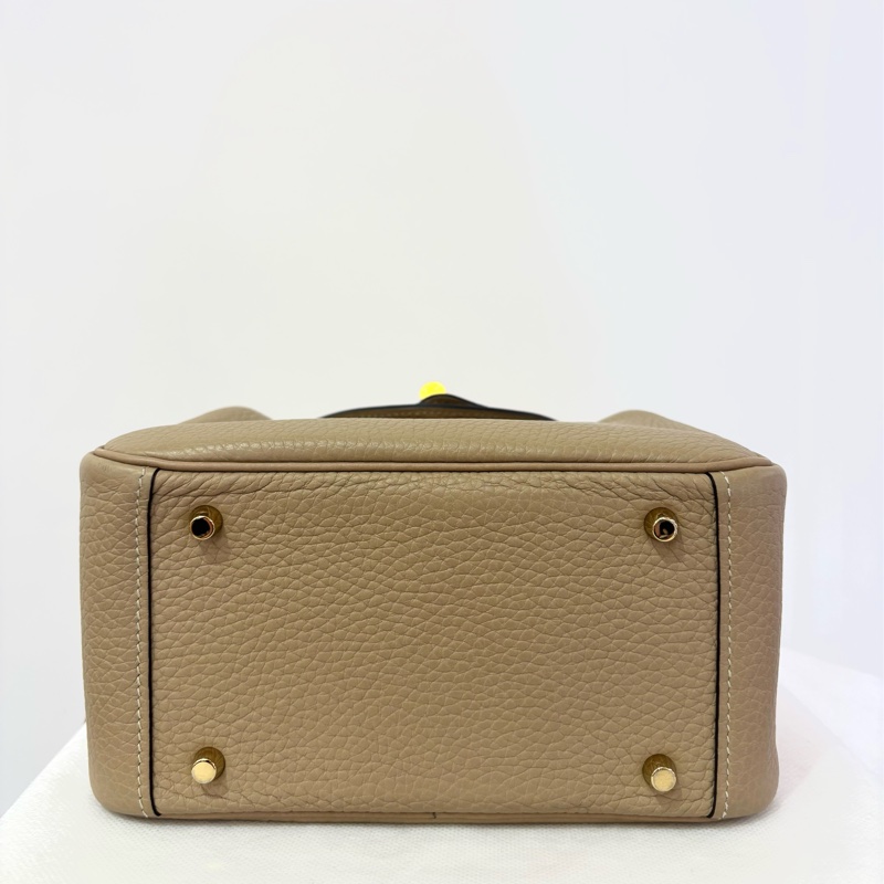 HERMES風衣灰金釦TC皮Mini Lindy-4