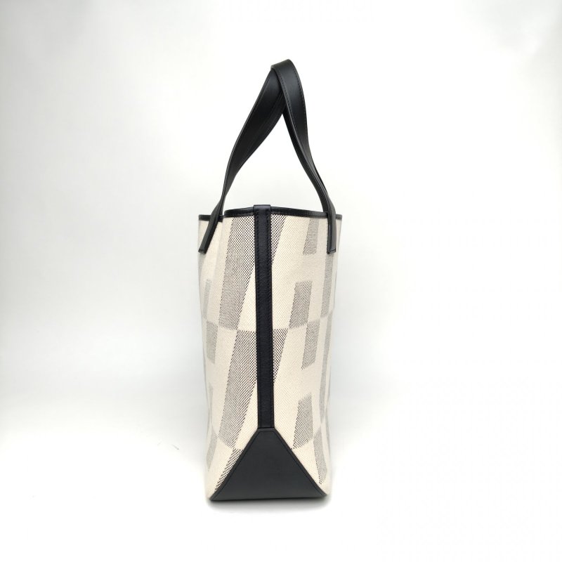 HERMES Cabas4089黑色Swift皮/帆布Z刻無肩背包-1