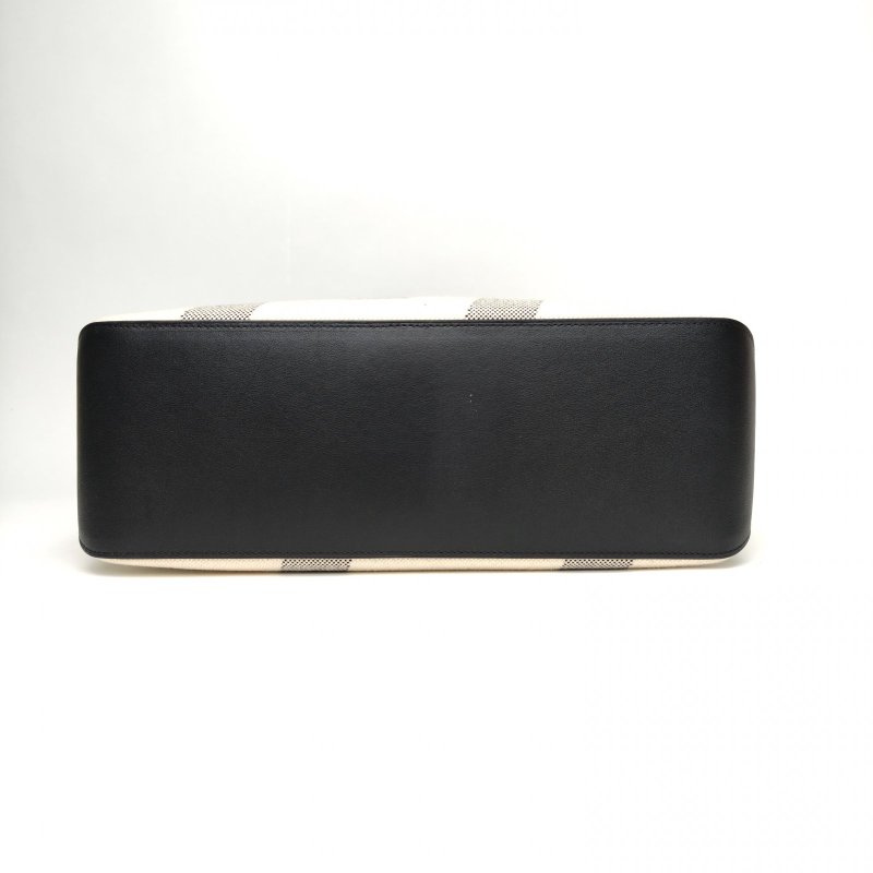 HERMES Cabas4089黑色Swift皮/帆布Z刻無肩背包-4