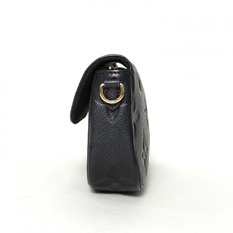 LOUIS VUITTON IVY鏈條腋下包黑色牛皮金扣晶片肩背包-1