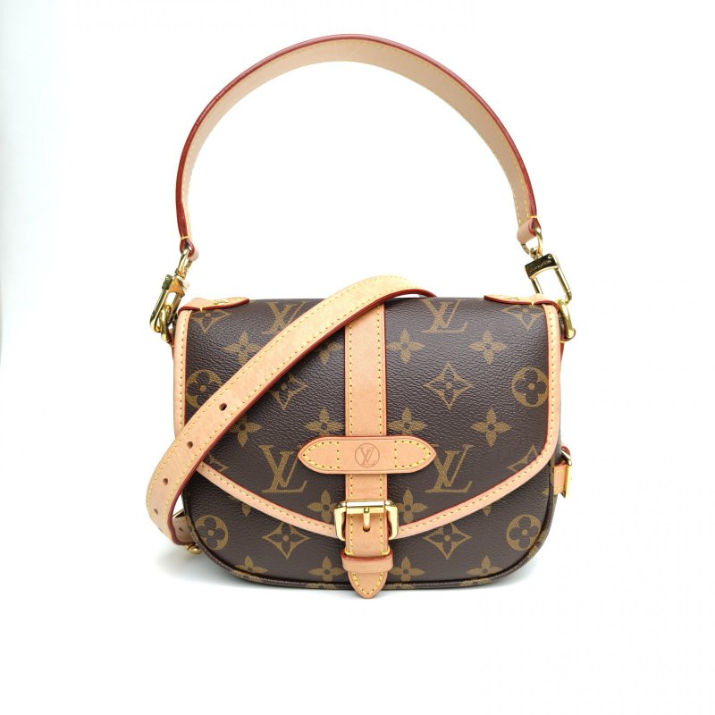 LOUIS VUITTON Saumur雙子星小號20老花PVC晶片肩背包-0