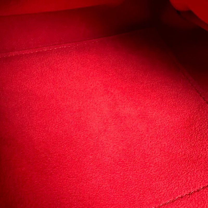 LV M41201 紅皮革拚老花信封包-7