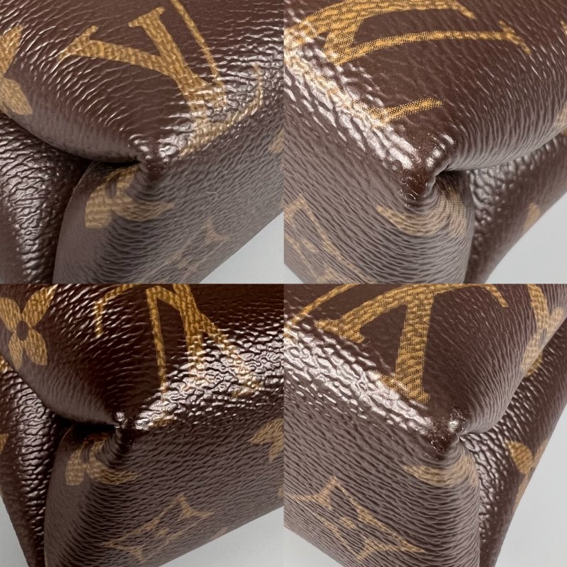 LV M41201 紅皮革拚老花信封包-13