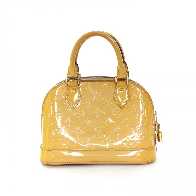 LOUIS VUITTON ALMA貝殼包BB23.5黃色漆皮2013肩背包-2